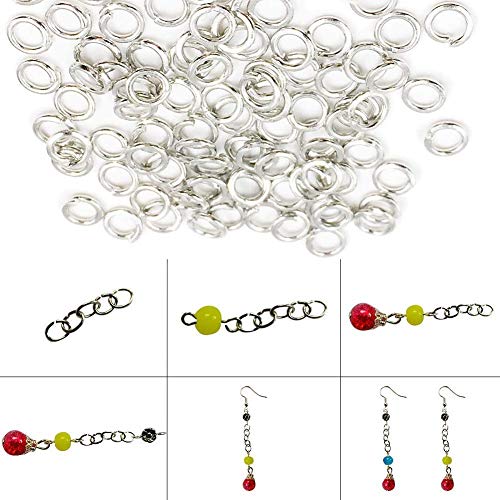 1500 Piezas Anillas Abiertas Anillas de Salto Accesorios de Fabricación de Bisutería para Collar Gargantilla Pulsera(Plateado) 4/5/6/7/8/10mm de diámetro, con una caja de plástico para llavero 1500 Piezas Anillas Abiertas Anillas de Salto Accesorios de Fabricación de Bisutería para Collar Gargantilla Pulsera(Plateado) 4/5/6/7/8/10mm de diámetro, con una caja de plástico para llavero