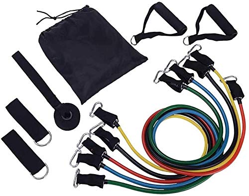 150lbs Set de Bandas de Resistencia 11 Piezas con 5 Bandas Elásticas para Ejercicios Físicos Fitness Entrenamiento Crossfit, Juego de Cuerdas Gomas Elásticas para Gym/Home, Incluye Bolsa de Transporte