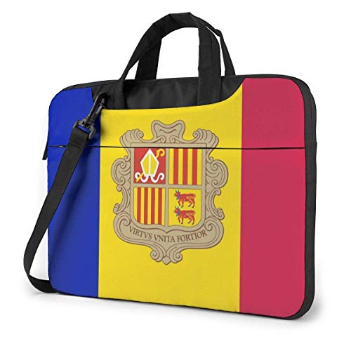 15.6″Durable Hombro Mensajero Bolsa maletín PC Bandera de Andorra Moda Impermeable Ordenador Portátil/portátil/Tablets