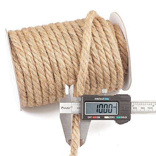 15M Cuerda de Cáñamo 10mm Cuerda de Yute Gruesa para Manualidades,Decoración,Jardinería,Gato Rascarse 15M Cuerda de Cáñamo 10mm Cuerda de Yute Gruesa para Manualidades,Decoración,Jardinería,Gato Rascarse
