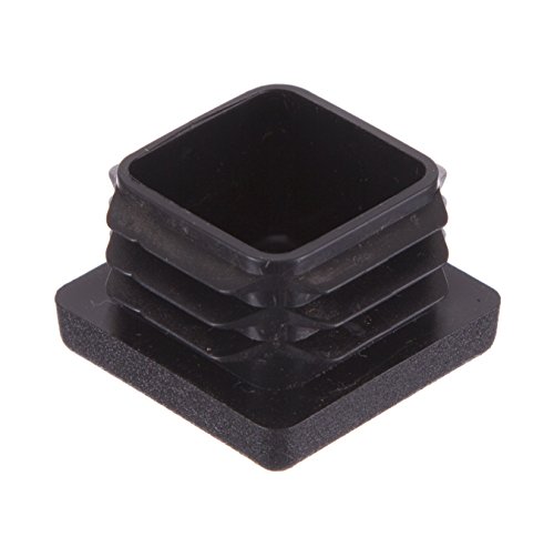 16 Piezas - Todos los Tamaños - Tapas Plásticas Cuadradas - Insertos de Tubos Para las Patas de la Mesa, Sillas, Muebles (16mm, Negro) - por Lifeswonderful