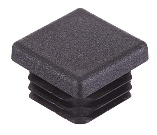 16 Piezas - Todos los Tamaños - Tapas Plásticas Cuadradas - Insertos de Tubos Para las Patas de la Mesa, Sillas, Muebles (16mm, Negro) - por Lifeswonderful