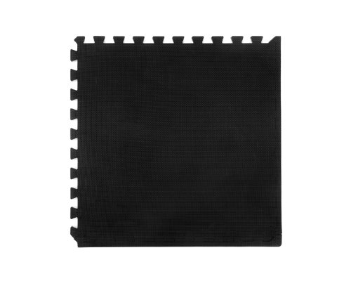 16 x Negro Colchonetas, Suelo para Gimnasio, EVA Puzzle 60cm x 60cm x12mm con Reverso Antideslizante, Certificacion Libre De Toxicos