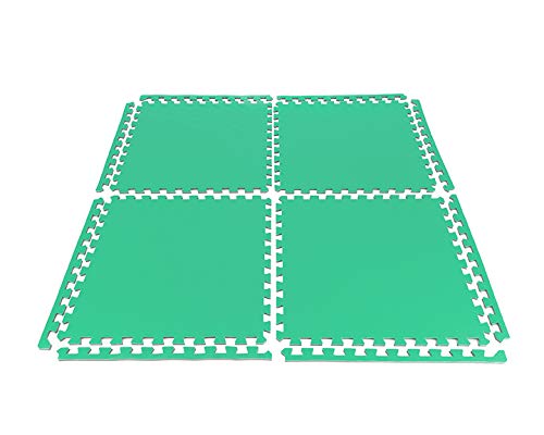 16 x Verde Colchonetas , Suelo Para Gimnasio, EVA Puzzle 60cm x 60cm x12mm Con Reverso Antideslizante, Certificacion Libre De Toxicos