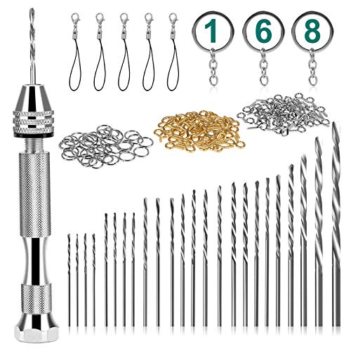 168PCS Juego de brocas de mano con tornillo de banco para moldes de fundición de resina joyería colgante de resina de silicona accesorios para hacer bricolaje herramienta de taladro giratorio