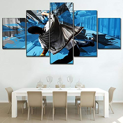 17rqqh Un Conjunto de 5 Piezas Blue Street Dance Poster Modern Canvas Printing Type Pintura para Sala de Estar Wall Art Pictures Home Decor Frame