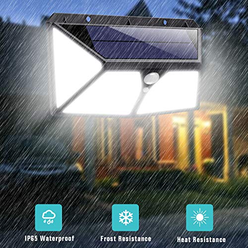 180 LED Luz Solar Exterior, Kilponen [Versión Mejorada 2500mAh] Foco Solar Exterior con Sensor de Movimiento Luces Solares Jardín Gran Ángulo 270ºde Iluminación Lámpara Solar Impermeable 2-Paquete