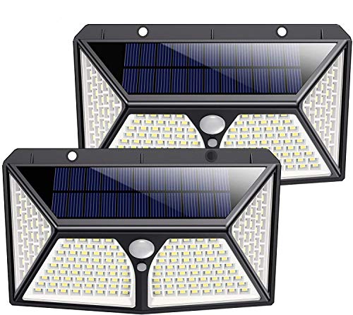 180 LED Luz Solar Exterior, Kilponen [Versión Mejorada 2500mAh] Foco Solar Exterior con Sensor de Movimiento Luces Solares Jardín Gran Ángulo 270ºde Iluminación Lámpara Solar Impermeable 2-Paquete