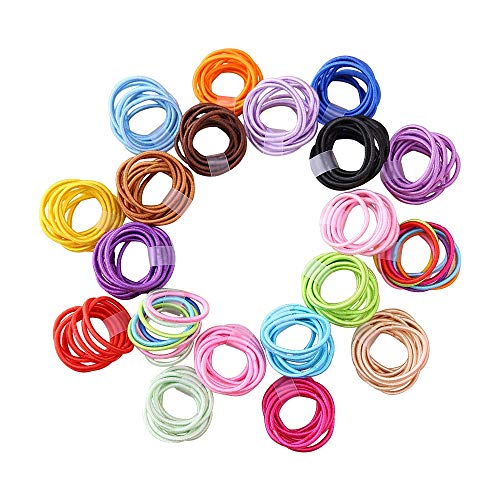 180 Unids 2.5mm Lazos para el Cabello del bebé Mezclar Colores Bandas Elásticas para el Cabello Soportes de cola de caballo Accesorios para el Cabello para Bebés Niñas Niños pequeños (18 colores)