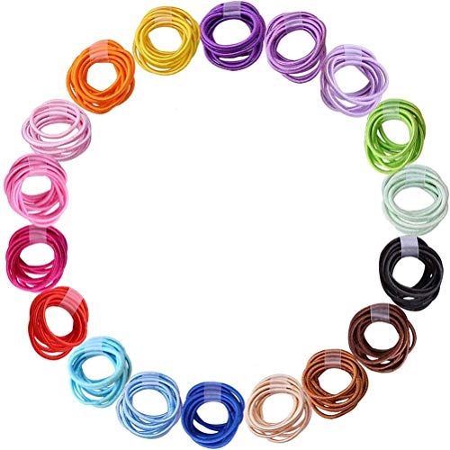 180 Unids 2.5mm Lazos para el Cabello del bebé Mezclar Colores Bandas Elásticas para el Cabello Soportes de cola de caballo Accesorios para el Cabello para Bebés Niñas Niños pequeños (18 colores)