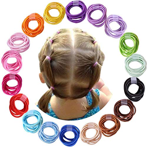 180 Unids 2.5mm Lazos para el Cabello del bebé Mezclar Colores Bandas Elásticas para el Cabello Soportes de cola de caballo Accesorios para el Cabello para Bebés Niñas Niños pequeños (18 colores)