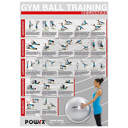 1art1 - Póster con ejercicios de pelota de gimnasia (tamaño DIN A1)