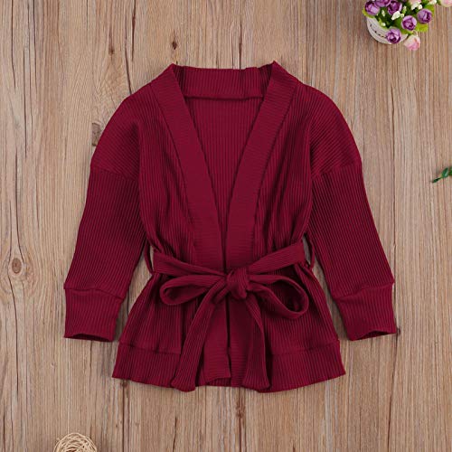 2-7Y Toddler Girls Boys Sweater Cardigans Solid Knit Long Sleeve Lace up Waist Combed Sweater Jacket Top,Black,3T 2-7Y Toddler Girls Boys Sweater Cardigans Solid Knit Long Sleeve Lace up Waist Combed Sweater Jacket Top,Black,3T
