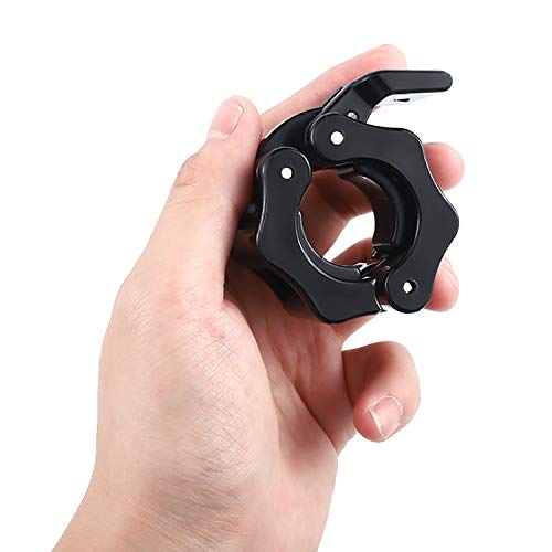 2 Abrazaderas de Barra de 1 Pulgada, Bloqueo de Liberación Rápida para Barra Estándar de 1 Pulgada de Diámetro Clips Collar de Placas de Peso para Halterofilia Entrenamiento Físico Culturismo (Negro)