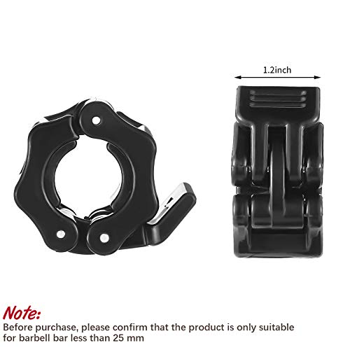 2 Abrazaderas de Barra de 1 Pulgada, Bloqueo de Liberación Rápida para Barra Estándar de 1 Pulgada de Diámetro Clips Collar de Placas de Peso para Halterofilia Entrenamiento Físico Culturismo (Negro) 2 Abrazaderas de Barra de 1 Pulgada, Bloqueo de Liberación Rápida para Barra Estándar de 1 Pulgada de Diámetro Clips Collar de Placas de Peso para Halterofilia Entrenamiento Físico Culturismo (Negro)
