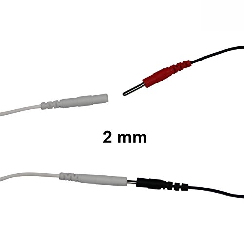 2 Cables de conexión jack 2mm para electrodos para TENS y EMS - calidad axión