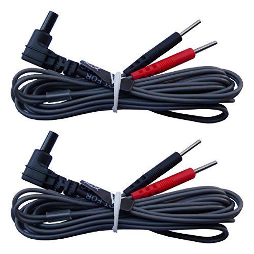 2 Cables de conexión jack 2mm para electrodos para TENS y EMS - calidad axión