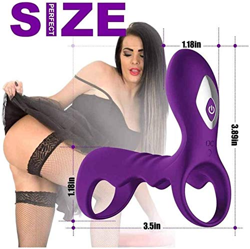 2 en 1 Ánilló Pénê Vibrạdórés Clítọrîs para Pareja Hombre, Estîmúlạdór Mujer Clítórîs, Doble Cóckrîng Silicone Vîbràdór Anīlló con Control Remoto,10 Modos Carga USB