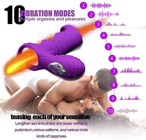 2 en 1 Ánilló Pénê Vibrạdórés Clítọrîs para Pareja Hombre, Estîmúlạdór Mujer Clítórîs, Doble Cóckrîng Silicone Vîbràdór Anīlló con Control Remoto,10 Modos Carga USB