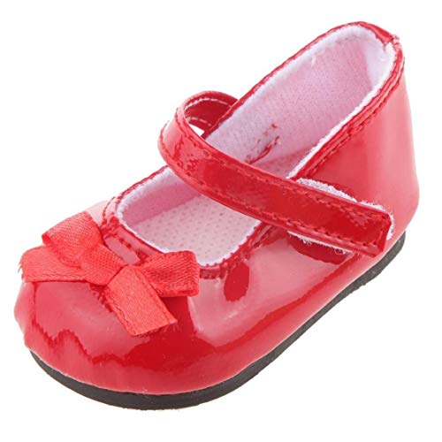 2 Juegos De La Muñeca De Ropa Y Accesorios Con Elementos De Estilo Popular De Vestir Princesa De 18 Pulgadas American Girl Muñeca De La Muchacha Zapatos De La Muñeca Del Bowknot Rojo 1 Par (2 Piezas)