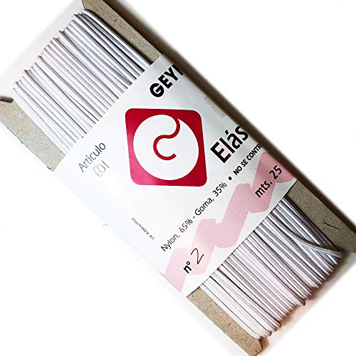 2 mm 25m Cordón Elástico Hilo de Nylon de Rebordear Tela Hilo para Cuentas Pelo y Manualidad(2 mm, Negro) goma 601 (blanco(2mm)) 2 mm 25m Cordón Elástico Hilo de Nylon de Rebordear Tela Hilo para Cuentas Pelo y Manualidad(2 mm, Negro) goma 601 (blanco(2mm))