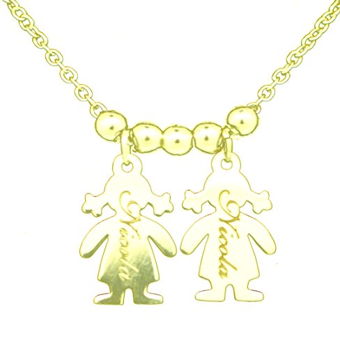 2 niños niño collar con colgante en forma de personalizado de tu propio chapado en oro ropa de descanso para niñas - especialmente diseñado con cualquier grabado gratuito sin nombres 2 niños niño collar con colgante en forma de personalizado de tu propio chapado en oro ropa de descanso para niñas - especialmente diseñado con cualquier grabado gratuito sin nombres
