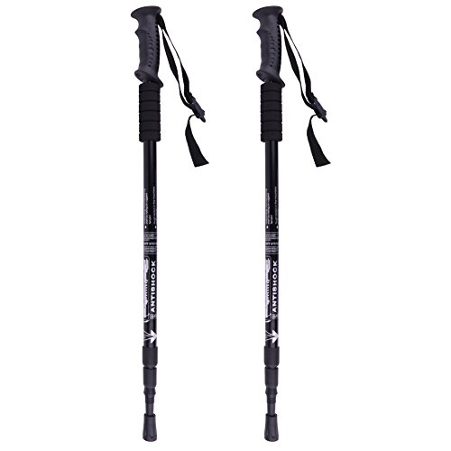 [2 PACK] Bastón de Senderismo, AYUTOY Bastón de Trekking de Aluminio, Bastón de Trekking Plegable Ajustable Ultraligero/Agarre EVA/Viajes de Mochilero