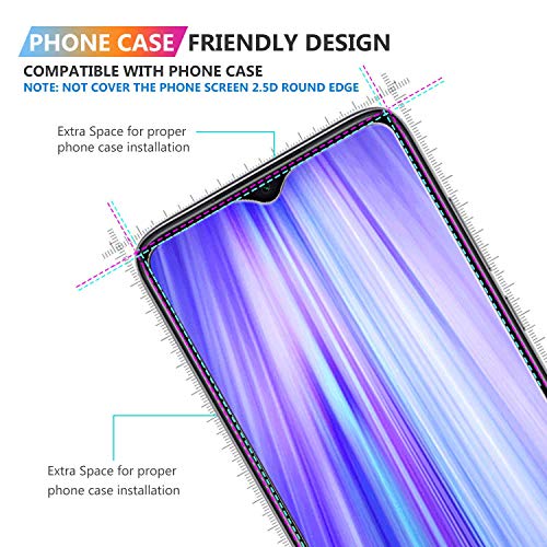 [2 Pack] Protector de Pantalla para Xiaomi Redmi Note 8 Pro, Cristal Templado [2.5D Borde Redondo] [9H Dureza] [Alta Definicion] [0.33mm] Screen Guard Tempered Glass Película Protectora Sin Burbujas