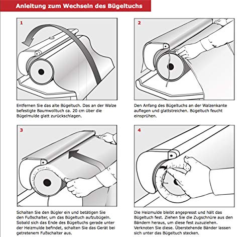 2 paños de planchado para máquina de planchar de 85 cm (funda de rodillo) tipo B – no es universal 100 % compatible con Miele, Siemens, Pfaff, etc. 2 paños de planchado para máquina de planchar de 85 cm (funda de rodillo) tipo B – no es universal 100 % compatible con Miele, Siemens, Pfaff, etc.