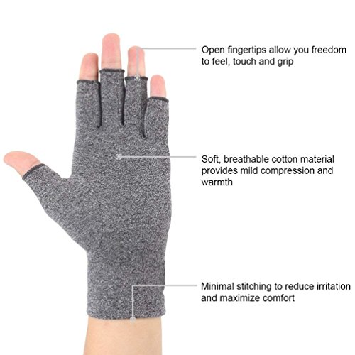 2 pares de guantes de artritis, guantes de compresión de apoyo y calor para manos, alivian el dolor de la reumatoide, la osteoartritis, el RSI, el túnel carpiano, la tendinitis 2 pares de guantes de artritis, guantes de compresión de apoyo y calor para manos, alivian el dolor de la reumatoide, la osteoartritis, el RSI, el túnel carpiano, la tendinitis