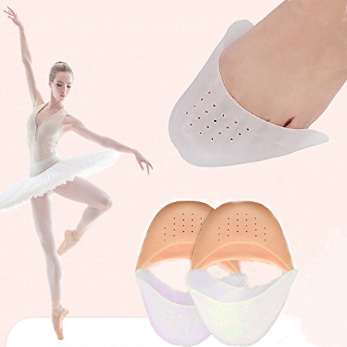 2 pares de protectores de puntas hechos de gel de silicona para ballet. Con agujero transpirable