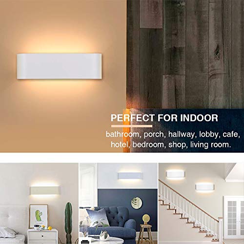 2 Pcs Lámpara De Pared Interior 12W Moderna Apliques De Pared Blanco Cálido Para La Sala De Estar Dormitorio Baño Cocina Comedor 2 Pcs Lámpara De Pared Interior 12W Moderna Apliques De Pared Blanco Cálido Para La Sala De Estar Dormitorio Baño Cocina Comedor