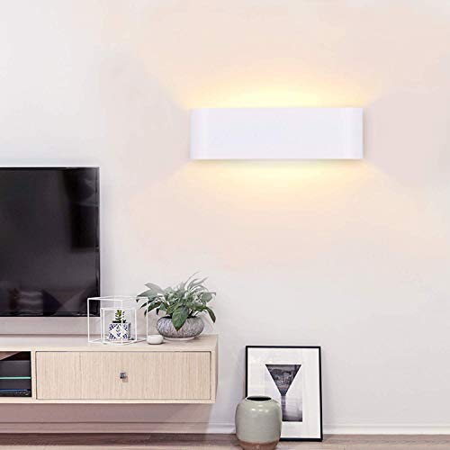 2 Pcs Lámpara De Pared Interior 12W Moderna Apliques De Pared Blanco Cálido Para La Sala De Estar Dormitorio Baño Cocina Comedor