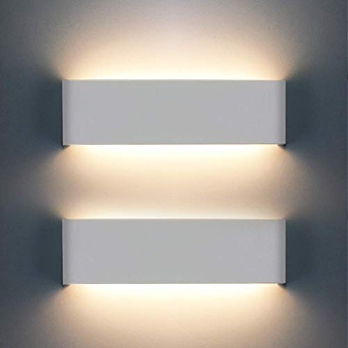 2 Pcs Lámpara De Pared Interior 12W Moderna Apliques De Pared Blanco Cálido Para La Sala De Estar Dormitorio Baño Cocina Comedor 2 Pcs Lámpara De Pared Interior 12W Moderna Apliques De Pared Blanco Cálido Para La Sala De Estar Dormitorio Baño Cocina Comedor