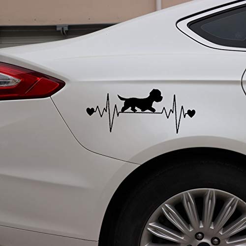 2 piezas, adhesivo de ventana para automóvil, camioneta, camión, calcomanías y calcomanías para automóviles, calcomanías de lema de advertencia de seguridad Lifeline Animal Dog Terrier Black,