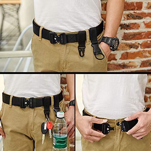 2 Piezas Cinturon Hombre Tactico Militar Correa de Nylon Ajustable Lona Hebilla Plástica y Hebilla Metal 2 Piezas Cinturon Hombre Tactico Militar Correa de Nylon Ajustable Lona Hebilla Plástica y Hebilla Metal