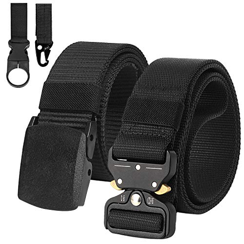 2 Piezas Cinturon Hombre Tactico Militar Correa de Nylon Ajustable Lona Hebilla Plástica y Hebilla Metal 2 Piezas Cinturon Hombre Tactico Militar Correa de Nylon Ajustable Lona Hebilla Plástica y Hebilla Metal