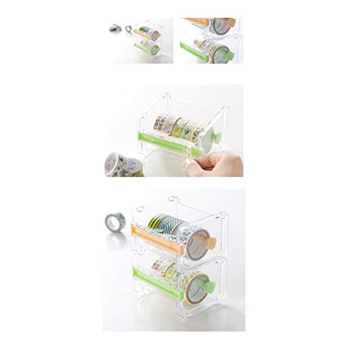 2 Piezas Dispensador de Cinta Adhesiva de Escritorio, Dispensador de Cinta Washi Tape, Organizador de Soporte de Cinta en Rollo, Amarillo, Verde, Bricolaje, Rollos de Cinta, No Incluye Cinta