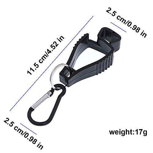 2 piezas Guante Clip,CLIP guante plana,Pinza de seguridad para guantes de trabajo con gancho para guardabarros,abrazadera para abrazaderas,sujetador de pinza de seguridad(Negro)