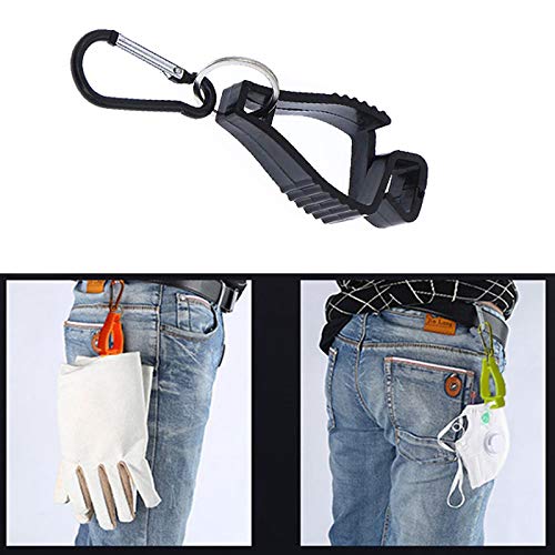 2 piezas Guante Clip,CLIP guante plana,Pinza de seguridad para guantes de trabajo con gancho para guardabarros,abrazadera para abrazaderas,sujetador de pinza de seguridad(Negro)