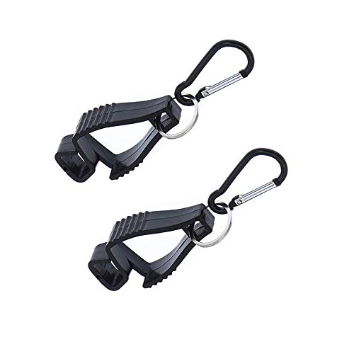 2 piezas Guante Clip,CLIP guante plana,Pinza de seguridad para guantes de trabajo con gancho para guardabarros,abrazadera para abrazaderas,sujetador de pinza de seguridad(Negro)