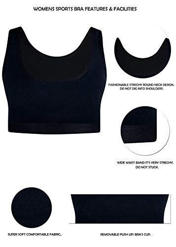 2 Piezas Mujer Sujetador Deportivo Push Up Bustier con Amplio Correas Fitness Yoga Camisetas Sin Mangas -Cup 80-85 (40-42)-Negro - Modelo 1 2 Piezas Mujer Sujetador Deportivo Push Up Bustier con Amplio Correas Fitness Yoga Camisetas Sin Mangas -Cup 80-85 (40-42)-Negro - Modelo 1