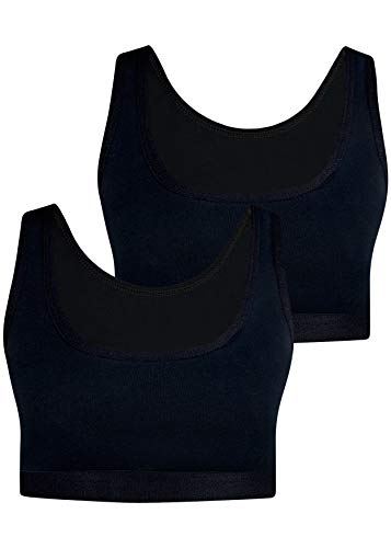 2 Piezas Mujer Sujetador Deportivo Push Up Bustier con Amplio Correas Fitness Yoga Camisetas Sin Mangas -Cup 80-85 (40-42)-Negro - Modelo 1 2 Piezas Mujer Sujetador Deportivo Push Up Bustier con Amplio Correas Fitness Yoga Camisetas Sin Mangas -Cup 80-85 (40-42)-Negro - Modelo 1