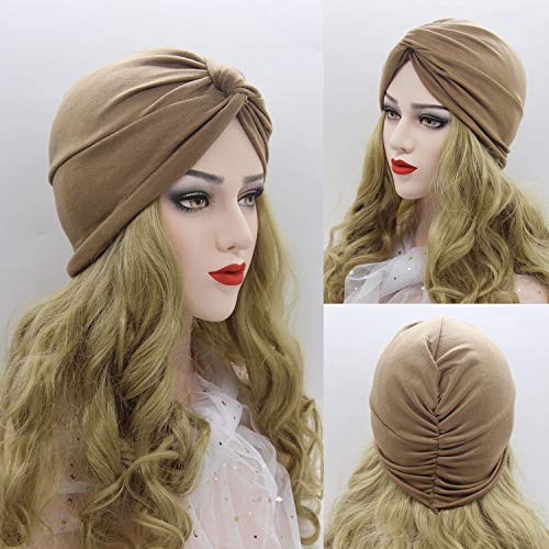 2 Piezas Pañuelos Gorros de Dormir Turbante para Mujer Algodón Elástico Pañuelos Cabeza Mujer Frontal Cruzado Gorro Turbante para Mujer Pérdida de Pelo (Azul Marino+Caqui) 2 Piezas Pañuelos Gorros de Dormir Turbante para Mujer Algodón Elástico Pañuelos Cabeza Mujer Frontal Cruzado Gorro Turbante para Mujer Pérdida de Pelo (Azul Marino+Caqui)