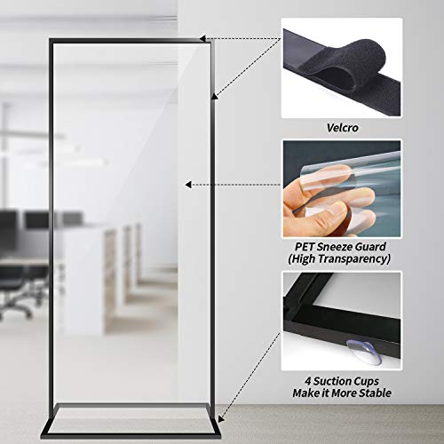 2 piezas Protector Contra Estornudos de pie, Barrera de Aislamiento Independiente, Mampara Para Oficinas Transparente De Pie de PET para Oficina, Cajero, Cafeterías, Recepcionista (210x87cm) 2 piezas Protector Contra Estornudos de pie, Barrera de Aislamiento Independiente, Mampara Para Oficinas Transparente De Pie de PET para Oficina, Cajero, Cafeterías, Recepcionista (210x87cm)