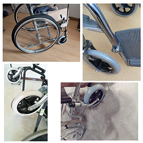 2 Piezas Rueda Delantera Universal para Silla De Ruedas, 6in, 7in, 8in, Accesorios para Sillas De Ruedas Pequeñas Delanteras De Repuesto, Neumático Sólido De Alta Resistencia, Gris