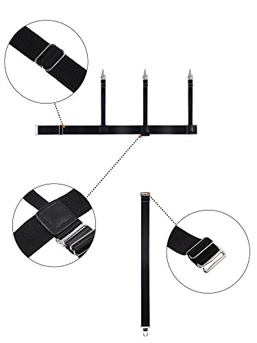 2 Piezas Tirante de Camisa de Hombres Liga de Camisa Desmontable Elástica Ajustable con Clips Antideslizantes para Traje, Vestido o Uniforme (Negro)