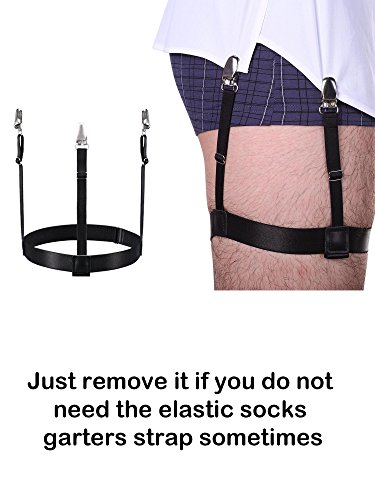 2 Piezas Tirante de Camisa de Hombres Liga de Camisa Desmontable Elástica Ajustable con Clips Antideslizantes para Traje, Vestido o Uniforme (Negro) 2 Piezas Tirante de Camisa de Hombres Liga de Camisa Desmontable Elástica Ajustable con Clips Antideslizantes para Traje, Vestido o Uniforme (Negro)