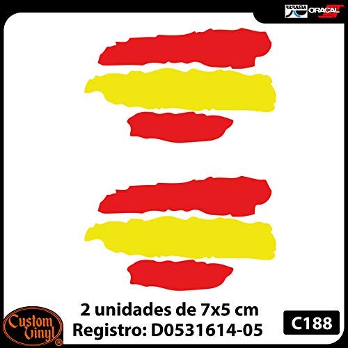 2 unds Pegatina vinilo adhesivo bandera España para cascos coches motos ciclomotores bicicletas de OPEN BUY