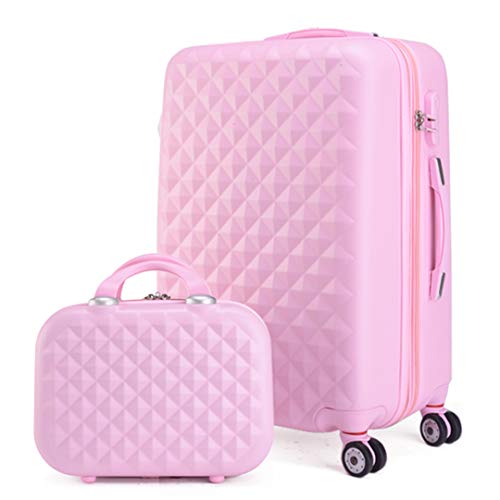 2 unids/Set Bolsa de cosméticos para niñas Estudiantes Trolley Case Travel Spinner contraseña Equipaje Mujer Maleta con Ruedas 20/22/24/28 Pulgadas Pink 22"